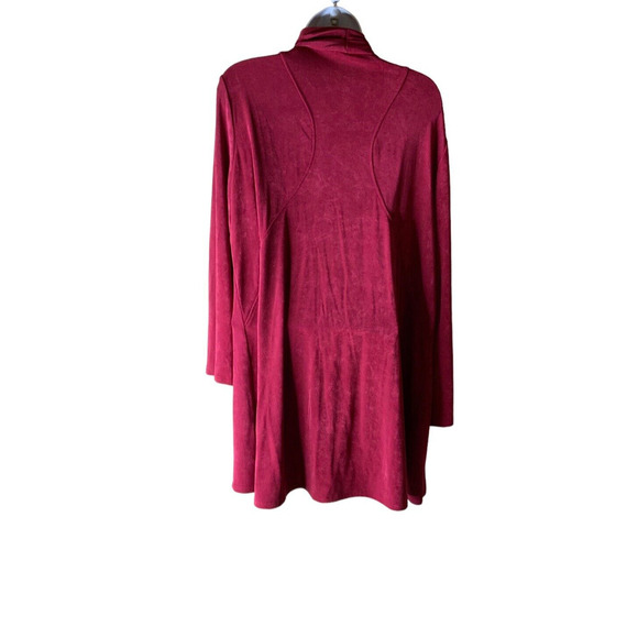 Chico's Cardigan Women's Size 2 (US 12/14) Stretchy Slinky Knit Open Front Tunic - Picture 3 of 8